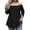 Black, variant on Womens Off Shoulder Tunic Tops Plus Size Eyelet Loose 3/4 Sleeve Shirts 2026 Fashion Summer Casual Blouses with Curved Hem Black 2XL