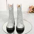 thumbnail image 6 of huajiao Glitter Sequined Princess Tall Boots for Teens Girls Sparkly Knee High Boots Back Zipper Anti-𝗦lip Mid Calf Shoes, 6 of 9