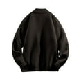 thumbnail image 7 of Dolkfu Black Mens Fashion Sweaters Mock Neck Fleece Quarter Zip Sweater Solid Knit Thicken Pullovers Big and Tall XL, 7 of 7