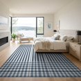 thumbnail image 3 of ODIKA 9'x12' Washable Area Rug Gingham Vintage Repeating Bands Crisp Graphic Striped Stripes for Master Suite, California King, Under Bed, Non-Shedding, Easy Care, 3 of 7