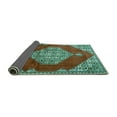 thumbnail image 2 of Ahgly Company Indoor Rectangle Medallion Turquoise Blue Traditional Area Rugs, 7' x 9', 2 of 4