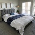 thumbnail image 3 of CHENZM Full Size Bed Frame, Velvet Full Bed Frame with Headboard, Led Light and Charging Station, Platform Bed Frame for Bedroom Apartment, Dorm, Noise-Free, Easy Assembly, Gray, 3 of 9