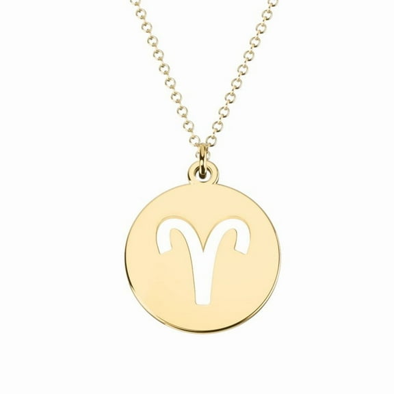 Devika Fine Jewelry Aries Zodiac Pendant Necklace - 14k yellow gold plated over 925 Sterling Silver Charm holiday gift