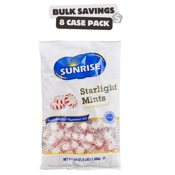 8 Pack - Peppermint Starlite Mints Individually Wrapped 3 lb. Bag each