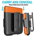 thumbnail image 4 of Case with Clip for Motorola RAZR 2022 Flip Phone, Nakedcellphone [Grid Texture] Slim Hard Shell Cover and [Rotating/Ratchet] Belt Hip Holster Holder Combo for Moto RAZR 3 5G, 4 of 10