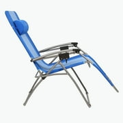 Kamp-Rite Outdoor Folding Zero Gravity Camping Beach Lawn Chair, Blue
