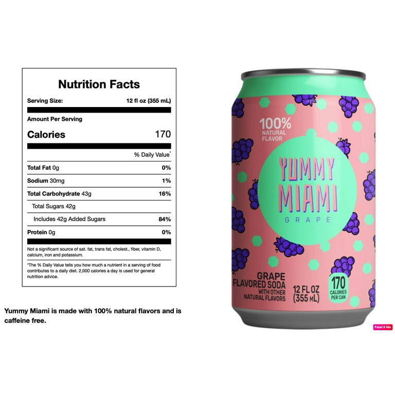 Yummy Miami Soda 12oz | Kosher Refreshing Grape Flavored