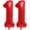 Red 11, variant on 40 Inch Red Number 40 Balloons Giant 40 Balloons Red Birthday 40 Balloons 40 Birthday Anniversary Party Decorations Supplies