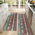 thumbnail image 4 of Kitchen Rugs Sets Of 2,Brown Geometric Triangle Diamond Pattern Anti Fatigue Kitchen Mat Rugs Non Slip Washable,Decorative Kitchen Floor Mats for Kitchen,Sink,Laundry,17"X47", 4 of 5
