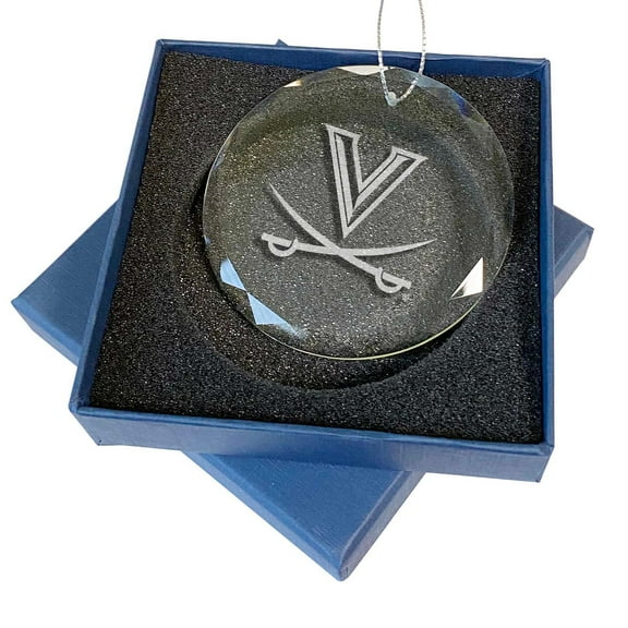 Virginia Cavaliers 3.25'' Laser Engraved Glass Ornament