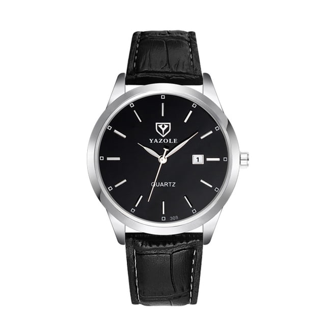 Reloj para hombre, correa de cuero noctilucente, reloj de pulsera de cuarzo analógico, calendario para caballeros, reloj impermeable Methold EL1972-03