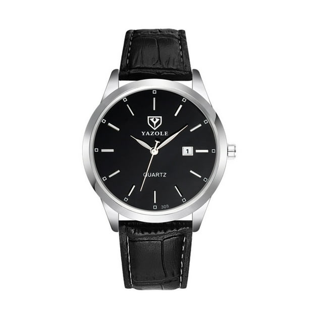 Reloj para hombre, correa de cuero noctilucente, reloj de pulsera de cuarzo analógico, calendario para caballeros, reloj impermeable Inevent EL1972-03