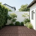 thumbnail image 6 of Olurrisa Solid Wood Interlocking Patio Deck Tiles - 44 packs 12" x 12" Indoor Outdoor Waterproof Flooring Tiles for Balcony, Backyard, Garden & Poolside, All Weather Use, Brown, 6 of 8