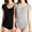 2PK: BLACK/H GREY, variant on Women & Juniors Solid Short Sleeve Scoop Neck Cotton Bodysuit Leotard with Snap Crotch Bottom (RUBY BURGUNDY, S)