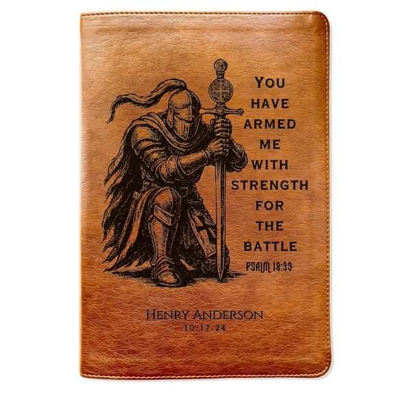 Personalized Bible for Men, NLT Reference Bible, Customized Bible Engraved Name, Knight Warrior Design, Christian Gift, Bible Gifts for Him