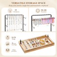 thumbnail image 5 of Sfugno 5 Tier Jewelry Organizer Stand with 18 Hooks, 3 Rods & Wood Tray, Jewelry Display Holder Organizer for Bracelets Necklaces Rings Watches Earrings,Rustic Brown, 5 of 6