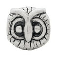 thumbnail image 2 of Owl Head Charm .925 Sterling Silver Antiqued Finish Reflection Beads - QRS377, 2 of 6