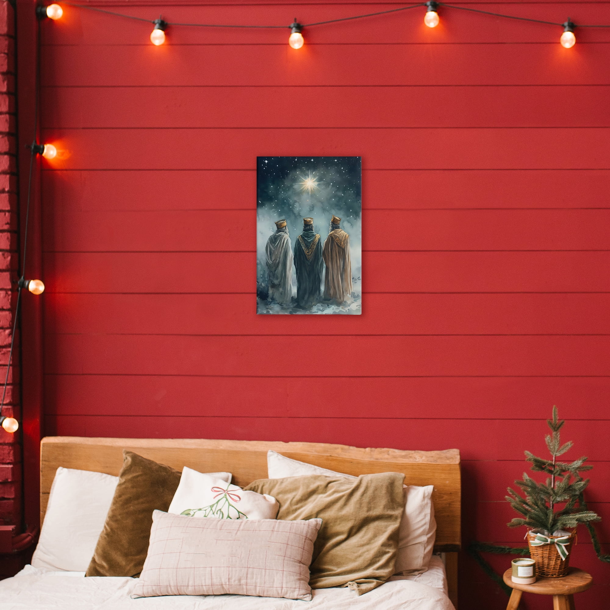 Three Wise Men & North Star Canvas Wall Art, design by Petal Prints Design