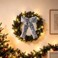 thumbnail image 4 of EWASWON Large Velvet Sequin Christmas Tree Bow, Christmas Tree Topper Bow Ornament, Pre-Tied Reusable Silver Bow for Front Door, Wreath, Mantel, 11 Inch, 1 Pack, 4 of 6