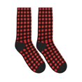 thumbnail image 4 of Women's Men's Red Black Buffalo Check Plaid Pattern Colorful Novelty Pattern Crew Athletic Socks, 4 of 7