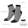 thumbnail image 5 of Mens Ankle Socks Womens Black And White Checkered Quarter Breathable Casual Socks, 5 of 7
