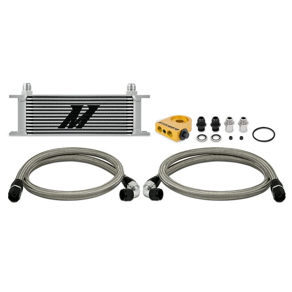 Mishimoto Universal Thermostatic Oil Cooler Kit, 13-Row, Silver