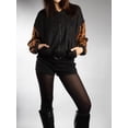 thumbnail image 3 of DARING DIVA Women's Animal Print Sleeve Zip Up Jacket XS Black, 3 of 6