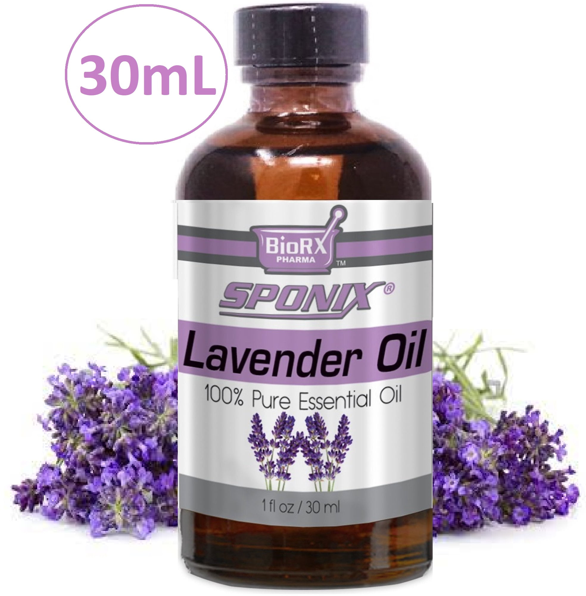 Lavender Essential Oil Aromatherapy 30 mL, 1 fl oz - Premium Grade - Made with 100% Pure Therapeutic Grade Essential Oils by Sponix Made in USA (FAST SHIPPING)