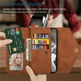 thumbnail image 3 of Dteck iPhone 15 Plus Case Wallet, Retro PU Leather Crossbody Strap Wirstlet Flip Case with Magnetic Closure Zipper Purse Handbag for iPhone 15 Plus,Brown, 3 of 7