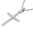 thumbnail image 3 of Dazzlingrock Collection Round White Diamond Cross Religious Pendant for Her with Silver Chain (0.15 ctw, Color I-J, Clarity I1-I2) in 14K White Gold, 3 of 5