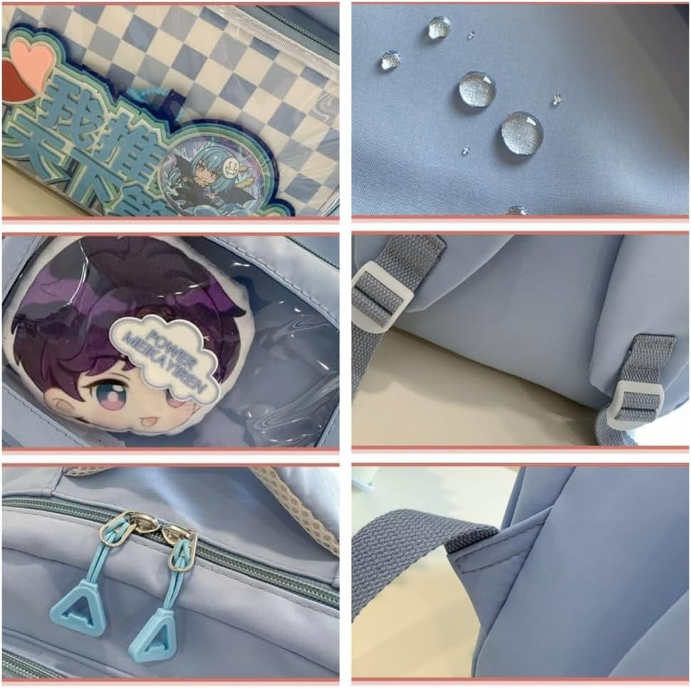 SPEKSEE Ita Bag Pin Display Backpack Big Kawaii Backpack Double Clear Windows Anime Backpack Light Weight Backpack