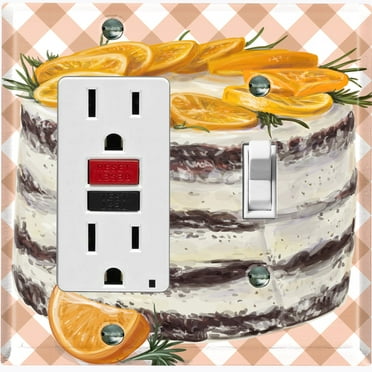 Metal Light Switch Plate Cover Elegant Chocolate Cake Desserts CAK004