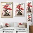 thumbnail image 4 of Designart "Meditative Coral Bonsai in Japon Art I" Floral Floater Framed Wall Art Print, 4 of 7