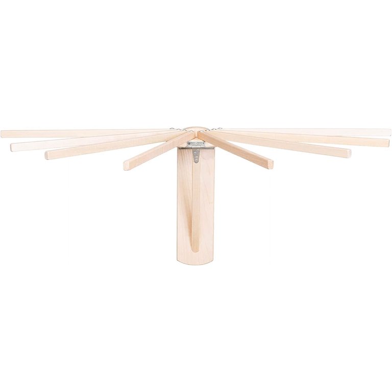 Pennsylvania Woodworks Wall Mounted Clothes Drying Rack - Solid Maple, Collapsible, 16 Ft Drying Space, Large