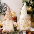 thumbnail image 6 of Christmas Gnome Gifts Holiday Decoration Handmade Tomte Plush Doll with Lamp, Home Ornaments Tabletop Santa Figurines 12.59" (Khaki Hat), 6 of 9