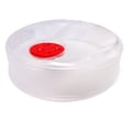 thumbnail image 4 of 1 Plastic Microwave Plate Cover Clear Steam Vent Splatter Lid 10.5" Food Dish, 4 of 4