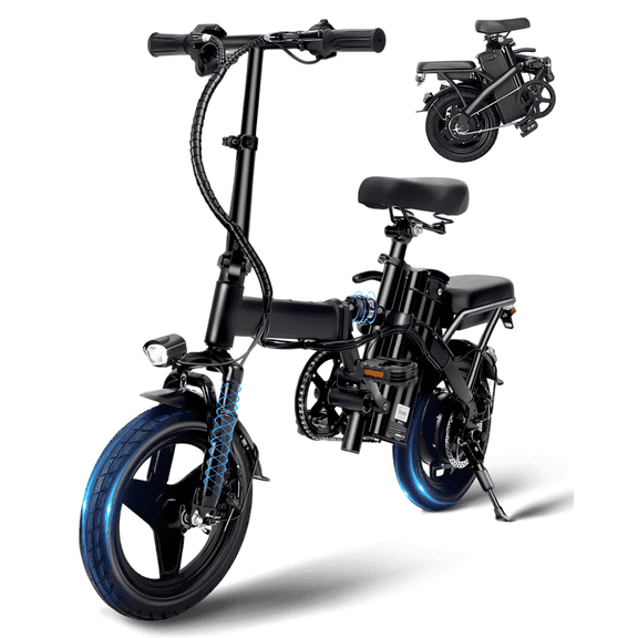 APYEAR 14" Folding Electric Bike 20 Miles, 500W Peak Electric Bicycle for Adults, Ebike Speed of 15MPH, Suitable for Commuting UL 2849
