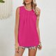 thumbnail image 4 of Xuyuer Womens Chiffon Tank Tops Crewneck Loose Fit Basic Casual Solid Color Spring Summer Sleeveless Shirts Blouse, 4 of 5