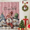 thumbnail image 5 of Christmas Cute Shower Curtains for Bathroom, Snowman Pink Texture Waterproof Fabric Shower Curtain for Bathroom Bathtub Decoration, Machine Washable, 72"x84", 5 of 9