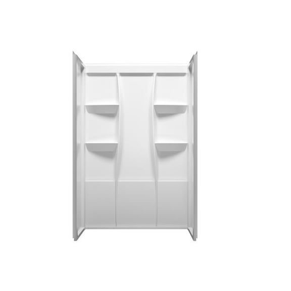 Elegant Kitchen & Bath SW1014836GW 48 in. Sterling Alcove Shower Wall Surround, Glossy White - 72 in.