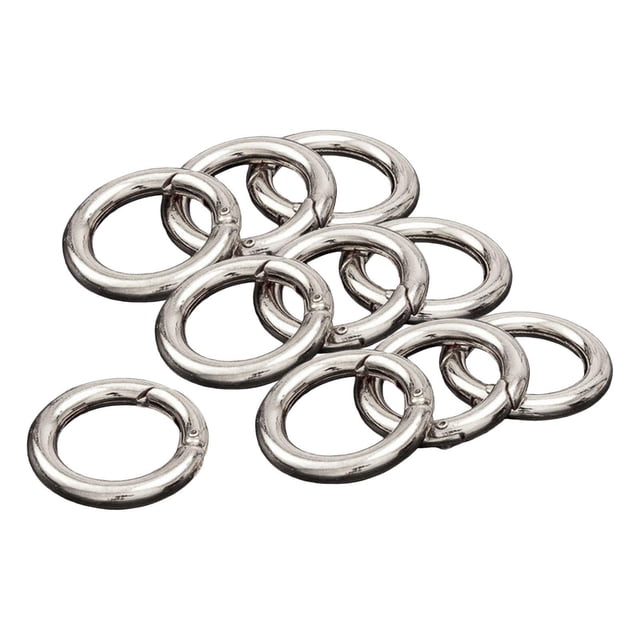 10 ganchos redondos de resorte con clip de metal para llavero, cierre de hebilla circular para llave. Argenta 25mm