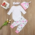 thumbnail image 5 of Calsunbaby Newborn Baby Girls Clothes Romper Jumpsuit + Floral Pants Leggings Outfit Set, 5 of 6