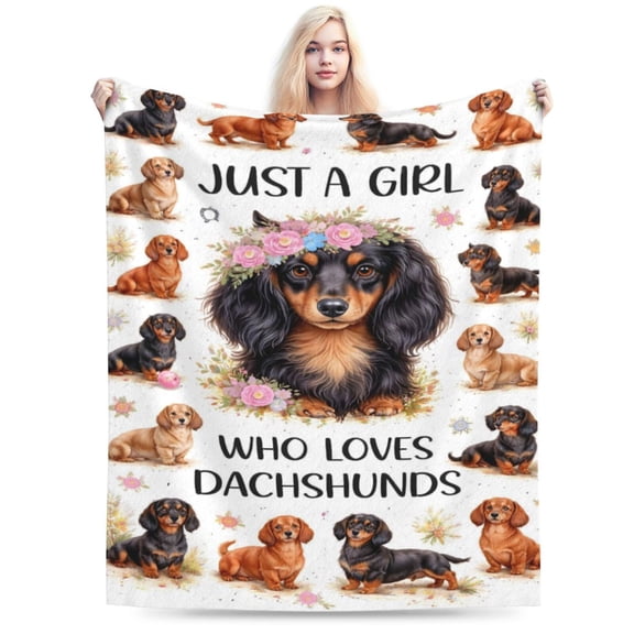 Dachshund Lover Blanket Gift Throw Blanket Cute Dachshund Pattern Blanket Cozy Soft Home Decor Gift for Dachshund Moms Dog Lovers 50x40