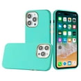 thumbnail image 2 of BEMZ Thin Chrome Hybrid Cover Case for iPhone 15 Plus (with Tempered Glass Screen Protector) Aquamarine Teal, 2 of 4