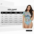 thumbnail image 5 of KLL Women 's Crew Neck Bodysuit Jumpsuits Hello Summer Print Short onesies Stretch T Shirts, 5 of 7