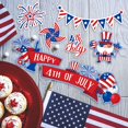 thumbnail image 4 of 48 Pcs Découpes en Papier du 4 Juillet avec 2 Pcs Autocollants pour Tableau d'Affichage Points de Colle Patriotiques Découpes Drapeau Américain Dessin Animé Rouge Bleu Blanc Étoiles Rayures Découpes pour Décoration de Classe de la Fête de l'Indépendance, 4 of 7