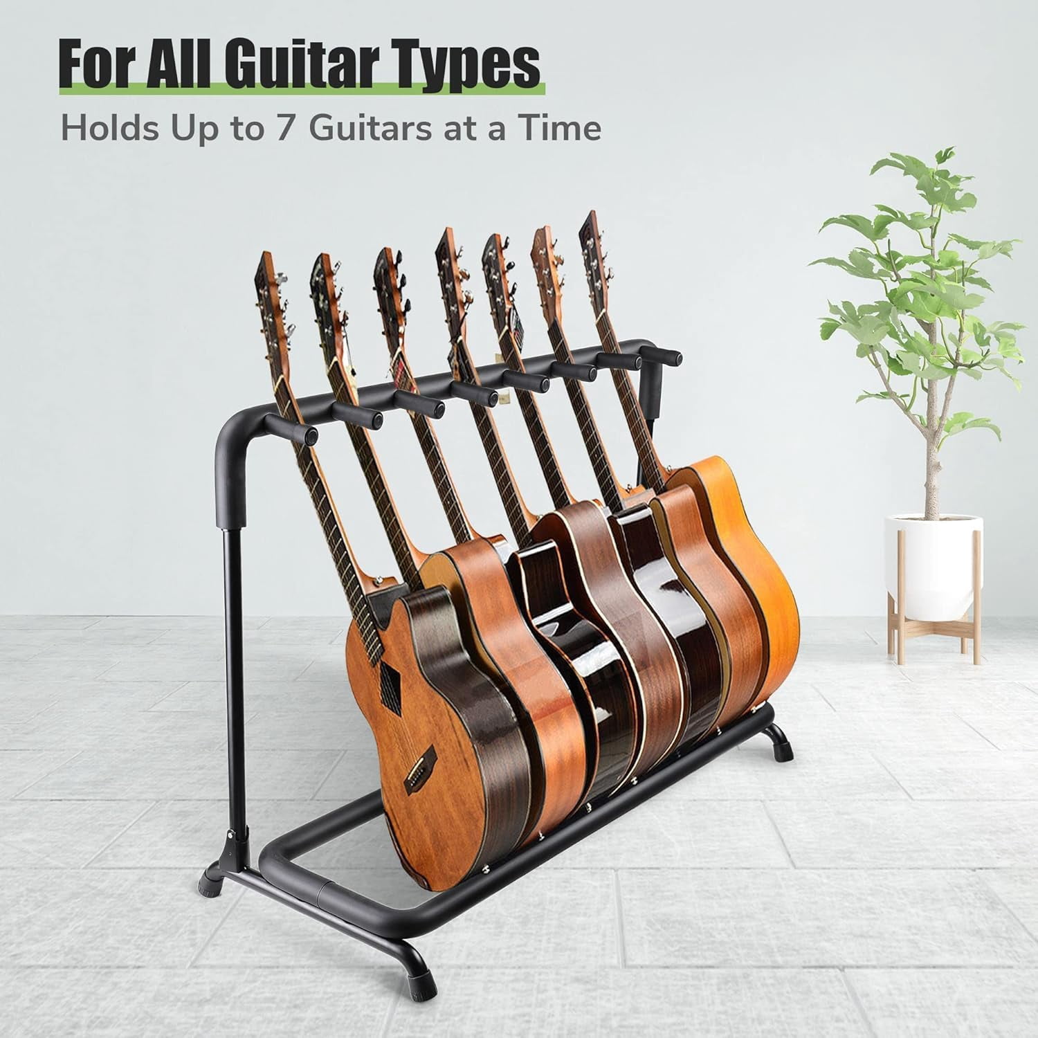 Universal Guitar Rack, Electric Stand, Bass Holder, Folding Display Multi-guitar Aluminum Alloy 7 Adjustable, Lightweight