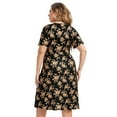 thumbnail image 4 of Yesfashion Women's Plus Size Floral V-neck Dress Knee Length Mini Dresses, 4 of 5