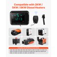 thumbnail image 3 of VEVOR Diesel Air Heater Controller, DC5V Universal Diesel Air Heater Controller Thermostat Switch, Parking Heaters Controllers with LCD Display and Remote Control, Fits for 2KW/5KW/8KW Diesels Heaters, 3 of 9