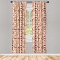 thumbnail image 5 of Ambesonne Dessert Window Curtains, Cupcakes Cookies Donuts, Each 28" W x 63" L, Sand Brown Coral, 5 of 5